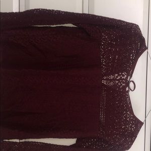 Garnet lace long sleeve with tie back